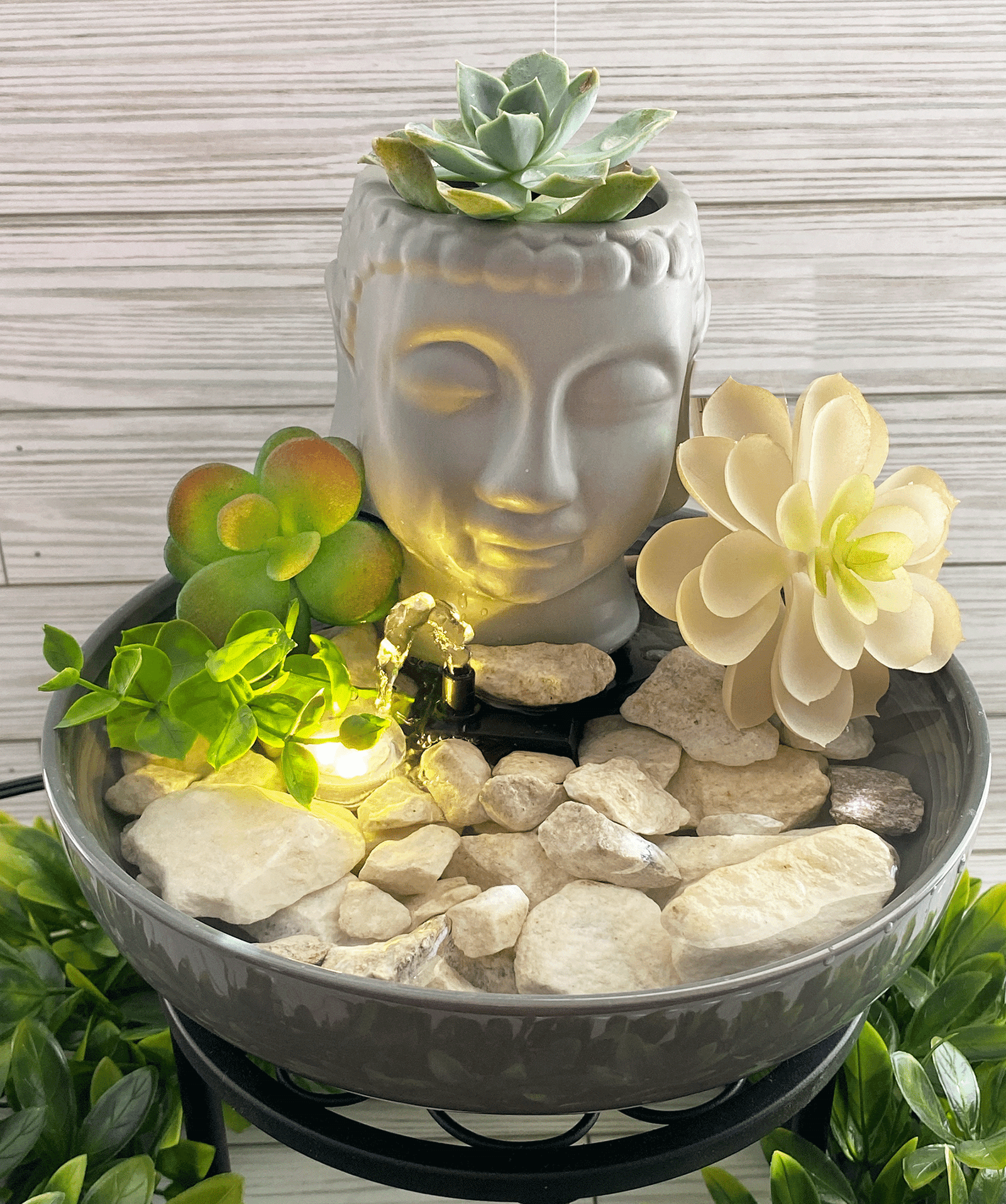 Buddha Water Fountain Gray Tabletop